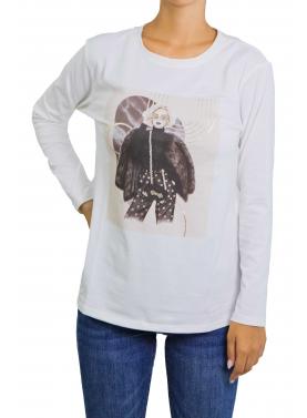 t shirt con stampa manica lunga 